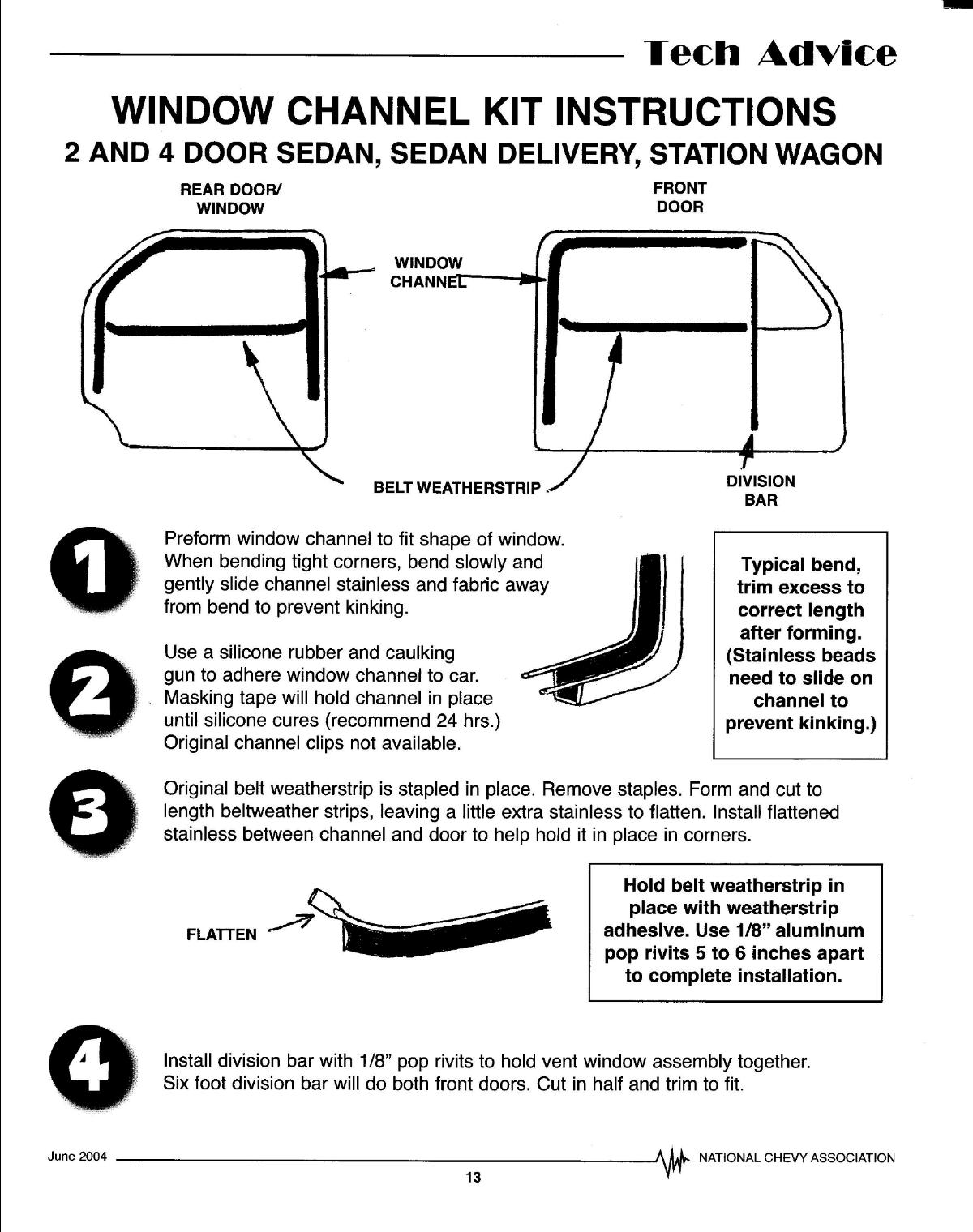 How to properly install window channels Chevy Message Forum
