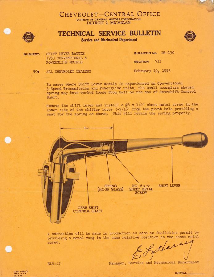 Manual gear shift lever problem Chevy Message Forum Restoration and